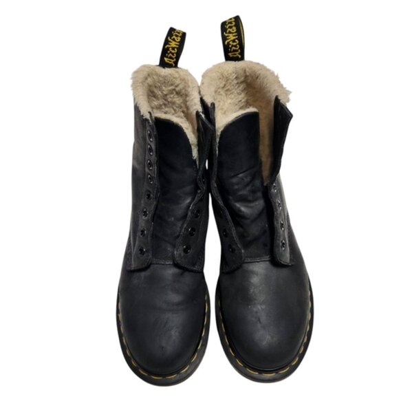 Dr. Martens Serena Black Fur-Lined Women's Boots - Picture 2 of 12